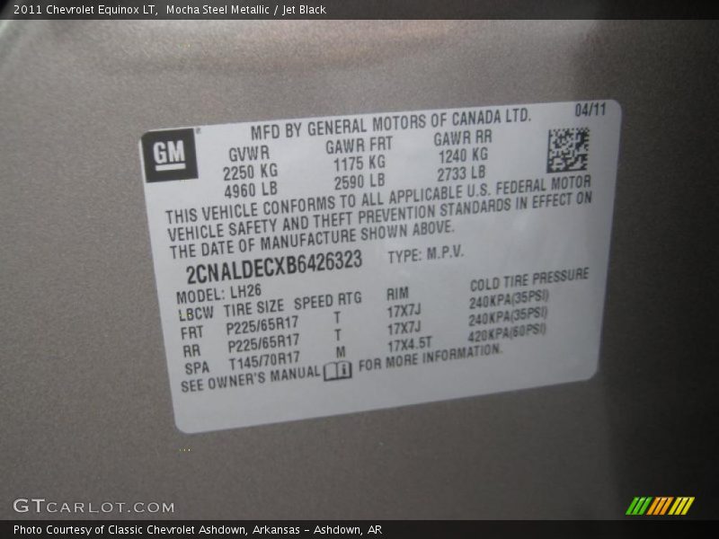 Mocha Steel Metallic / Jet Black 2011 Chevrolet Equinox LT