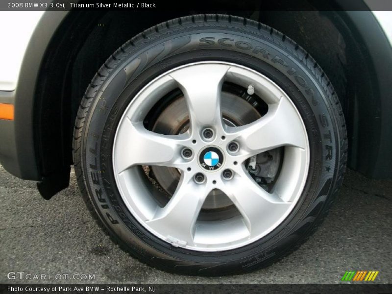 Titanium Silver Metallic / Black 2008 BMW X3 3.0si
