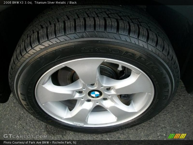 Titanium Silver Metallic / Black 2008 BMW X3 3.0si