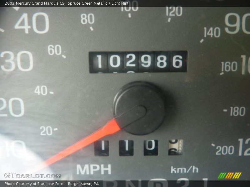 Spruce Green Metallic / Light Flint 2003 Mercury Grand Marquis GS