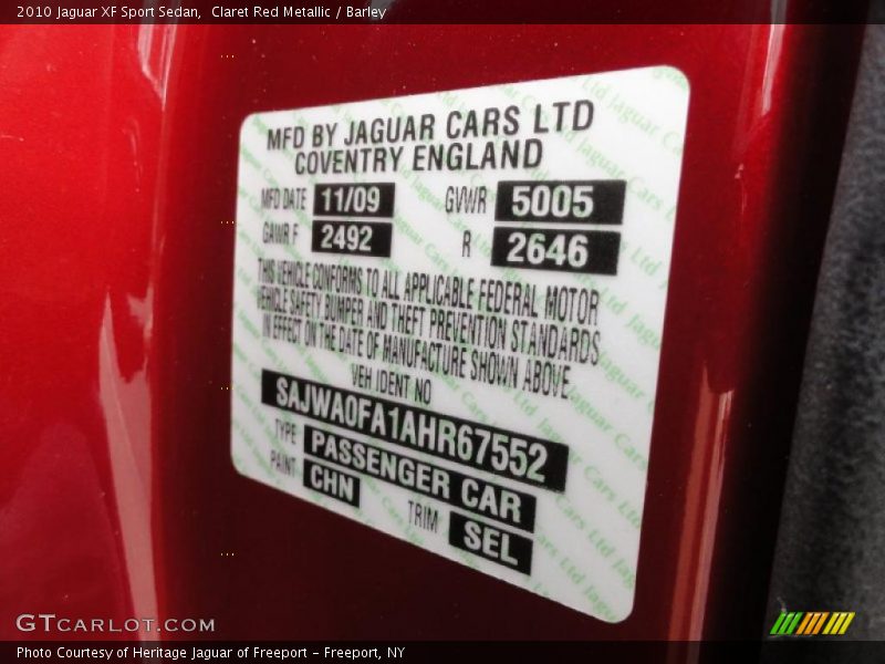 Claret Red Metallic / Barley 2010 Jaguar XF Sport Sedan