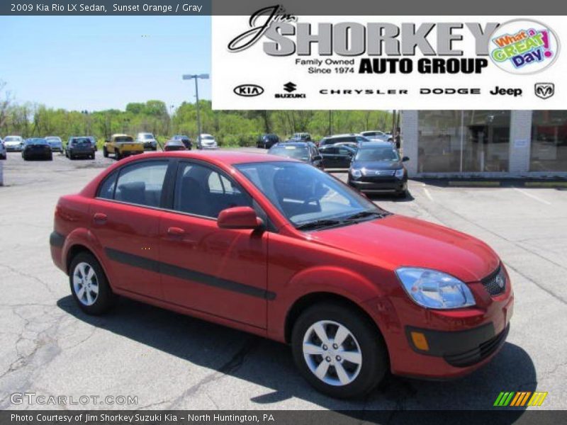 Sunset Orange / Gray 2009 Kia Rio LX Sedan