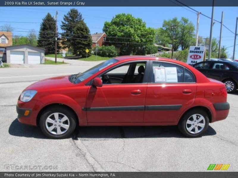 Sunset Orange / Gray 2009 Kia Rio LX Sedan