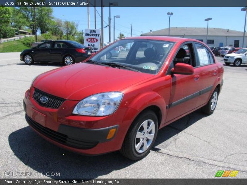 Sunset Orange / Gray 2009 Kia Rio LX Sedan
