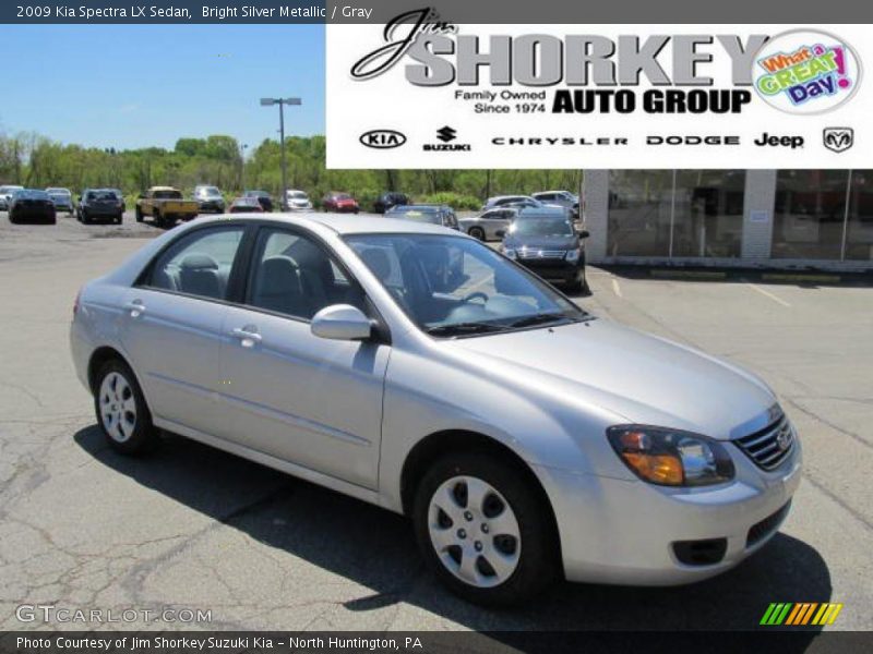 Bright Silver Metallic / Gray 2009 Kia Spectra LX Sedan