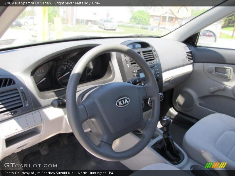 Bright Silver Metallic / Gray 2009 Kia Spectra LX Sedan