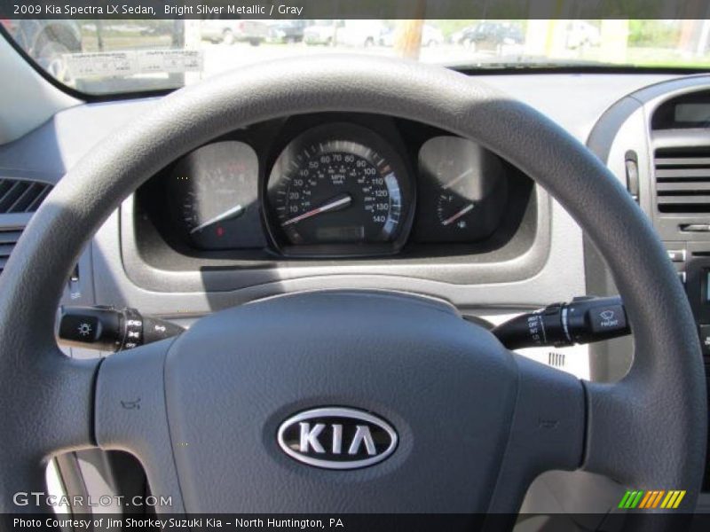 Bright Silver Metallic / Gray 2009 Kia Spectra LX Sedan