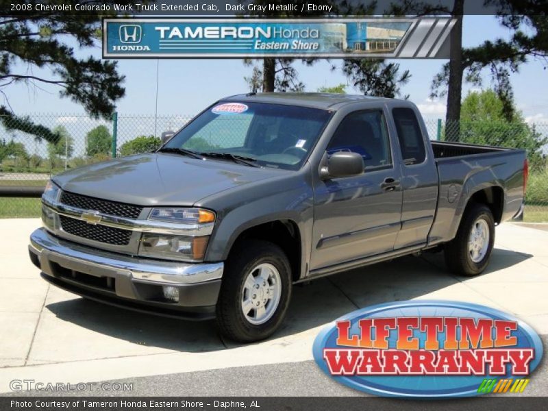 Dark Gray Metallic / Ebony 2008 Chevrolet Colorado Work Truck Extended Cab