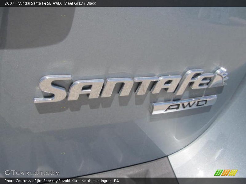 Steel Gray / Black 2007 Hyundai Santa Fe SE 4WD