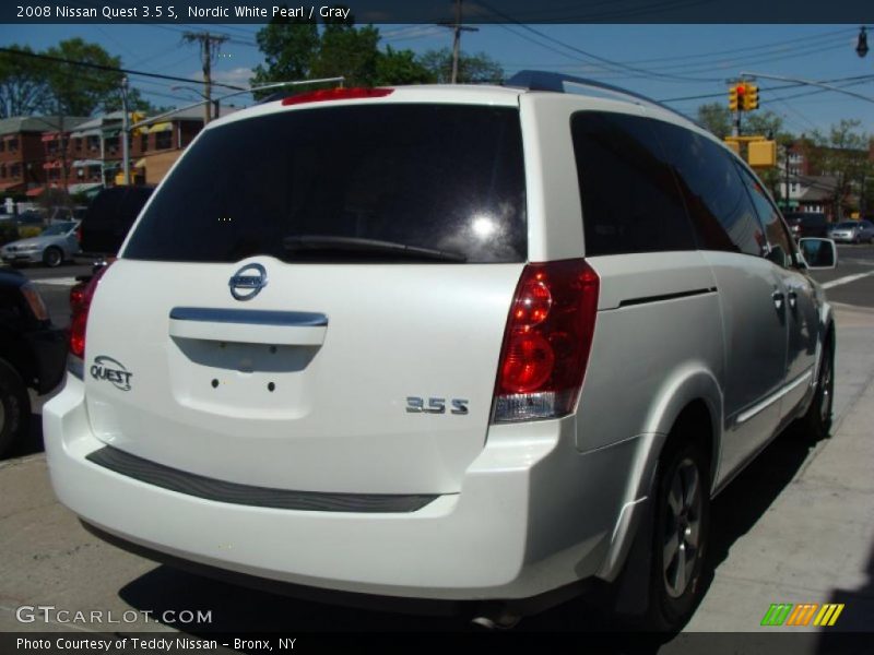 Nordic White Pearl / Gray 2008 Nissan Quest 3.5 S