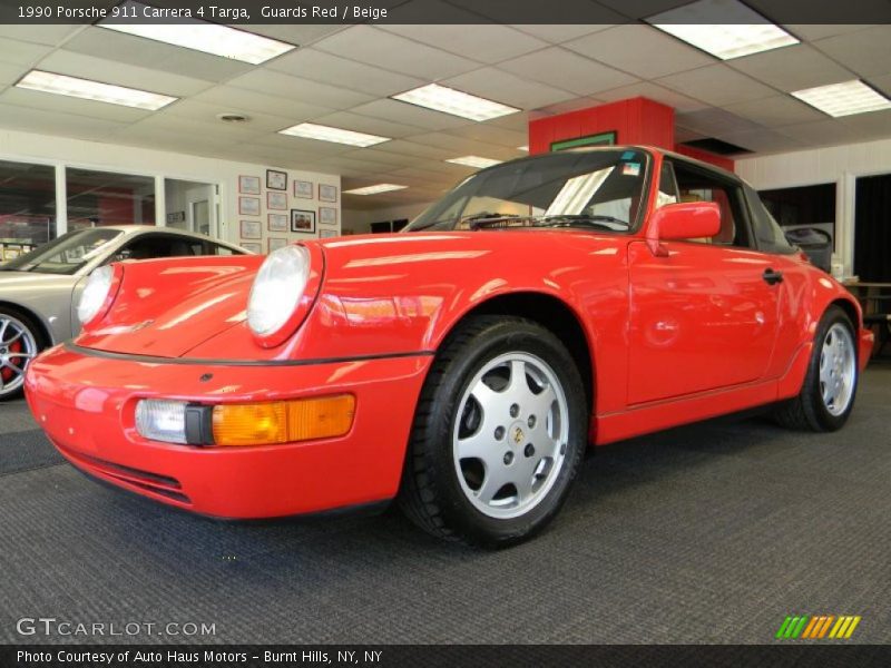 Guards Red / Beige 1990 Porsche 911 Carrera 4 Targa