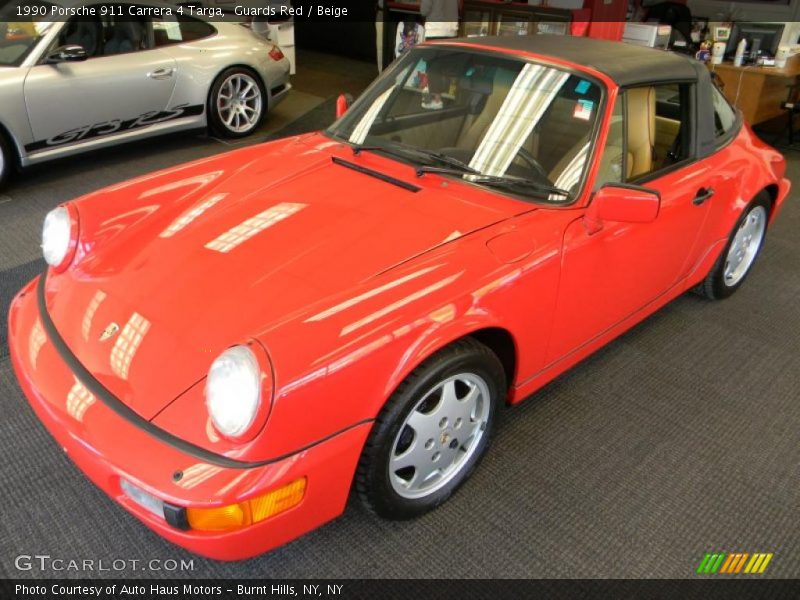 Guards Red / Beige 1990 Porsche 911 Carrera 4 Targa