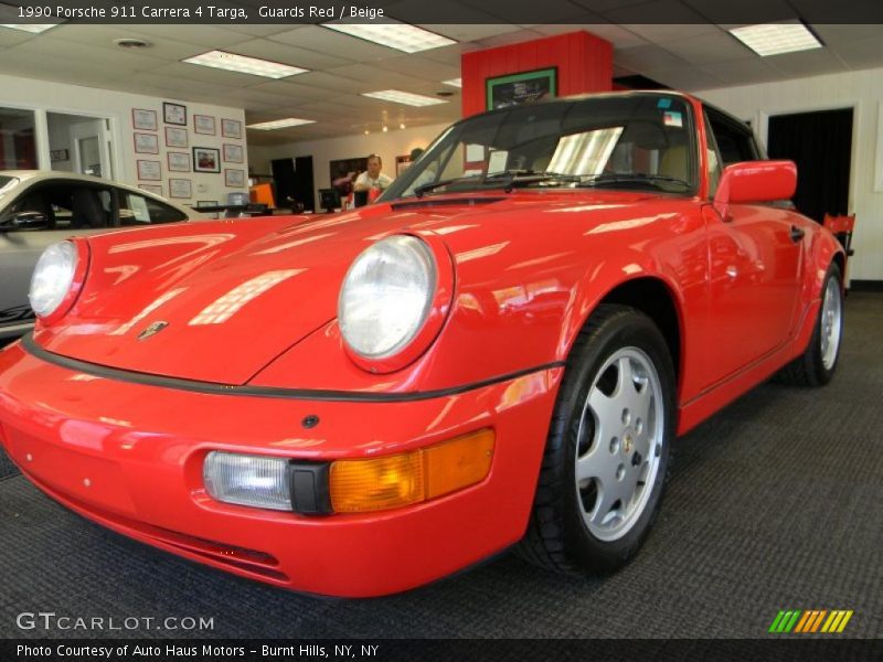 Guards Red / Beige 1990 Porsche 911 Carrera 4 Targa