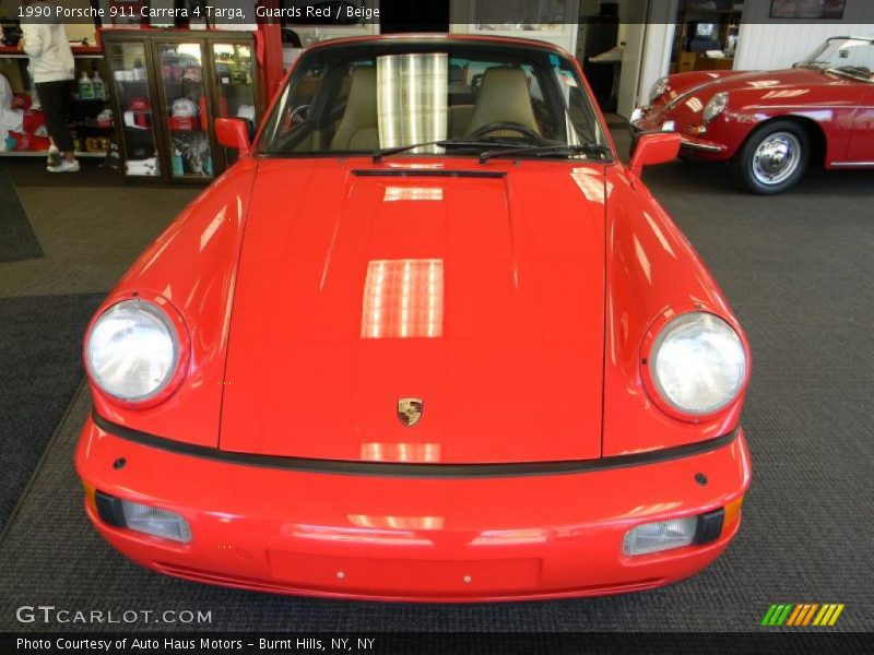 Guards Red / Beige 1990 Porsche 911 Carrera 4 Targa