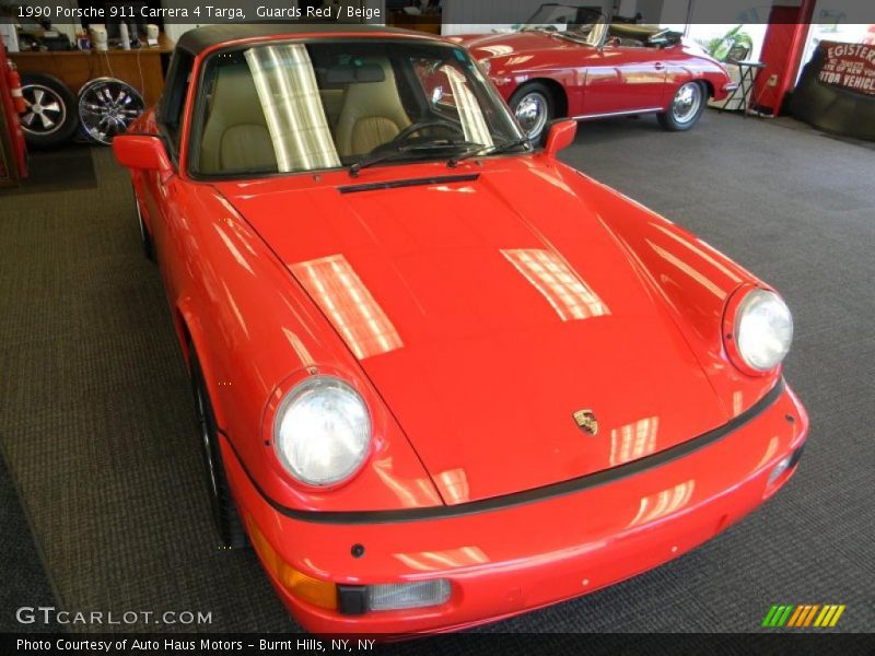 Guards Red / Beige 1990 Porsche 911 Carrera 4 Targa