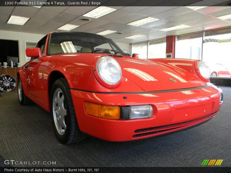 Guards Red / Beige 1990 Porsche 911 Carrera 4 Targa