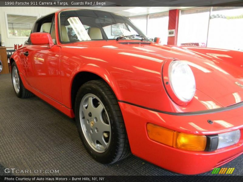 Guards Red / Beige 1990 Porsche 911 Carrera 4 Targa