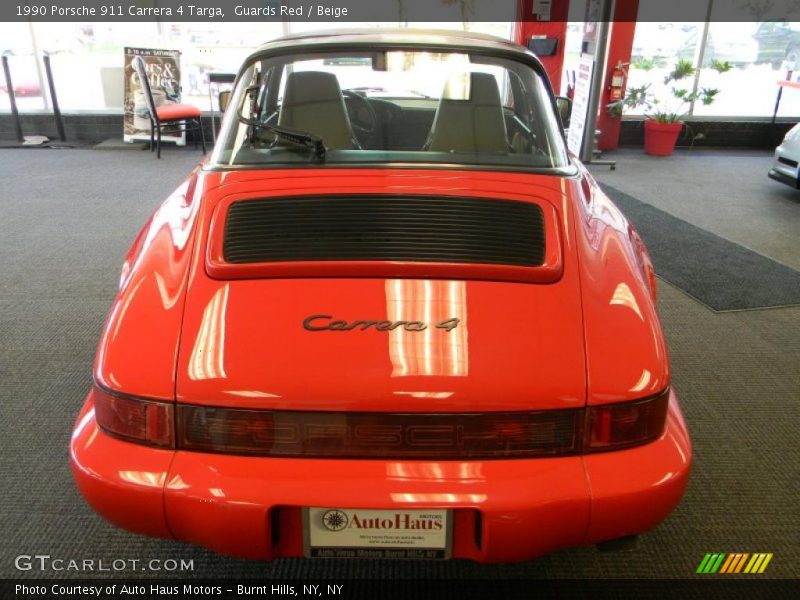 Guards Red / Beige 1990 Porsche 911 Carrera 4 Targa