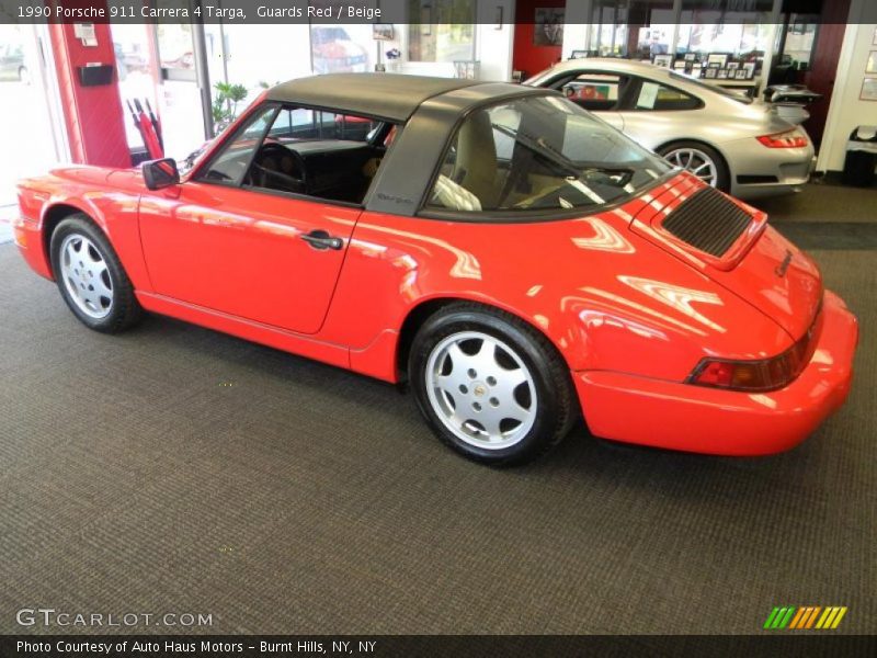 Guards Red / Beige 1990 Porsche 911 Carrera 4 Targa