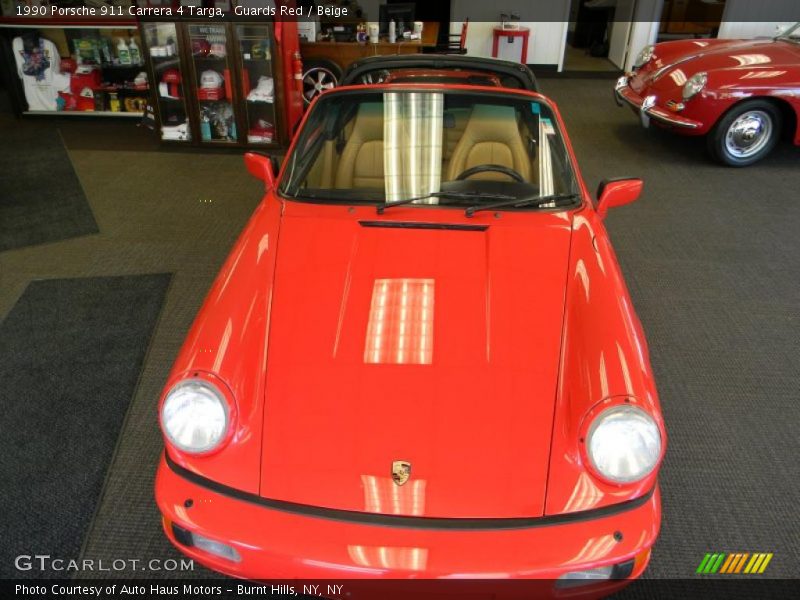 Guards Red / Beige 1990 Porsche 911 Carrera 4 Targa