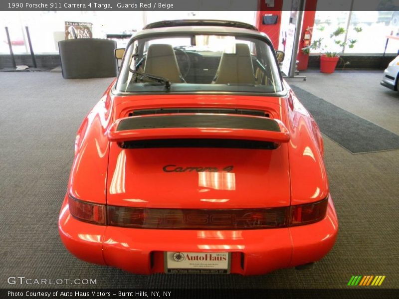 Guards Red / Beige 1990 Porsche 911 Carrera 4 Targa