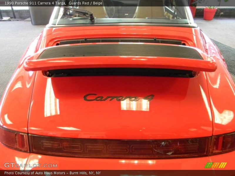 Guards Red / Beige 1990 Porsche 911 Carrera 4 Targa