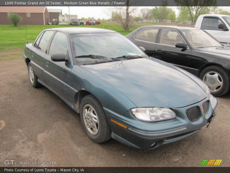 Medium Green Blue Metallic / Pewter 1996 Pontiac Grand Am SE Sedan