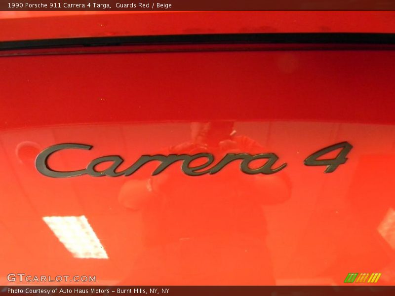 Guards Red / Beige 1990 Porsche 911 Carrera 4 Targa