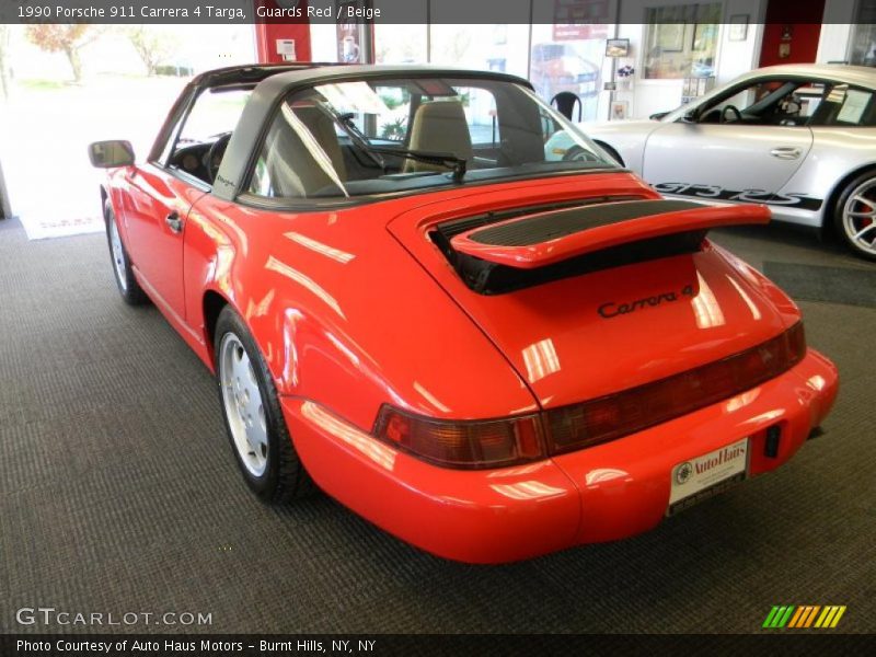 Guards Red / Beige 1990 Porsche 911 Carrera 4 Targa