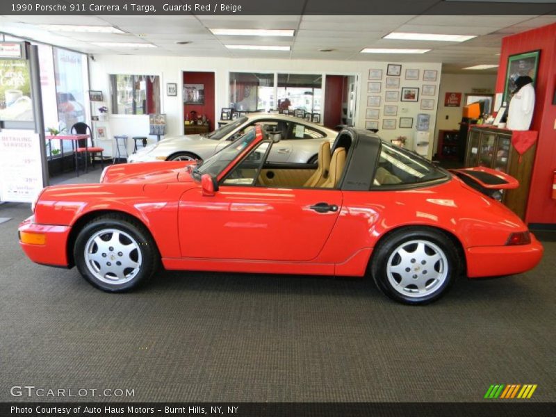 Guards Red / Beige 1990 Porsche 911 Carrera 4 Targa
