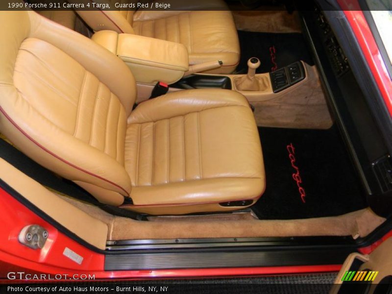 Guards Red / Beige 1990 Porsche 911 Carrera 4 Targa