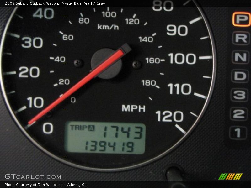Mystic Blue Pearl / Gray 2003 Subaru Outback Wagon