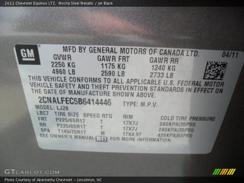 Mocha Steel Metallic / Jet Black 2011 Chevrolet Equinox LTZ