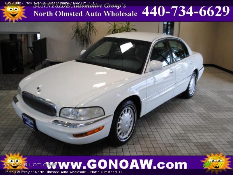 Bright White / Medium Blue 1999 Buick Park Avenue