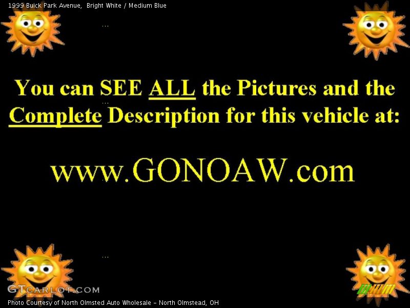 Bright White / Medium Blue 1999 Buick Park Avenue