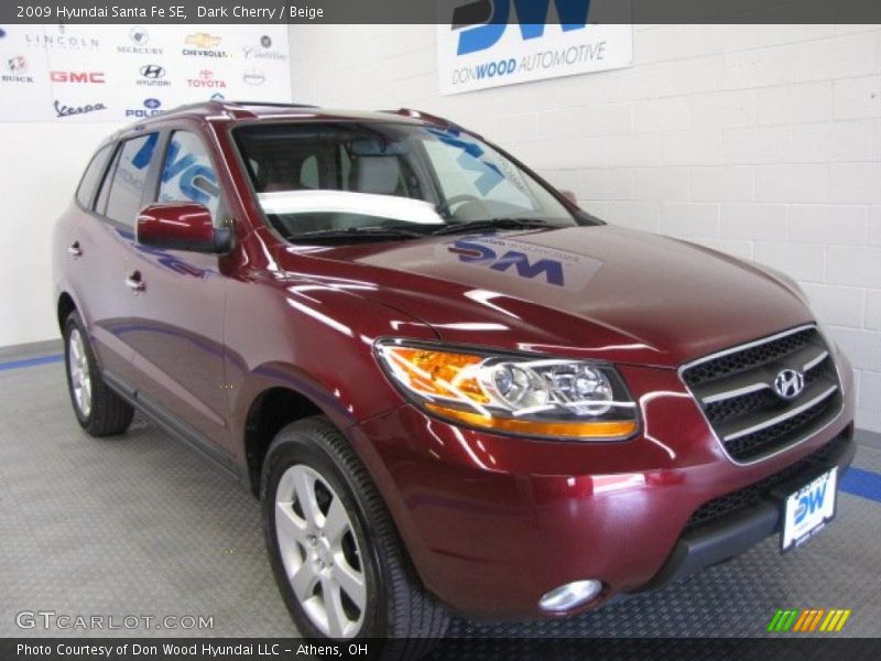Dark Cherry / Beige 2009 Hyundai Santa Fe SE