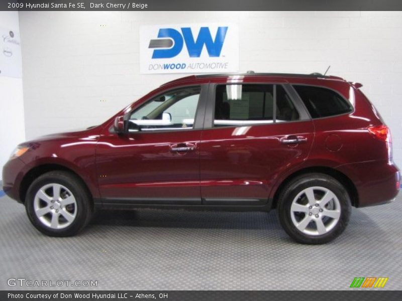 Dark Cherry / Beige 2009 Hyundai Santa Fe SE