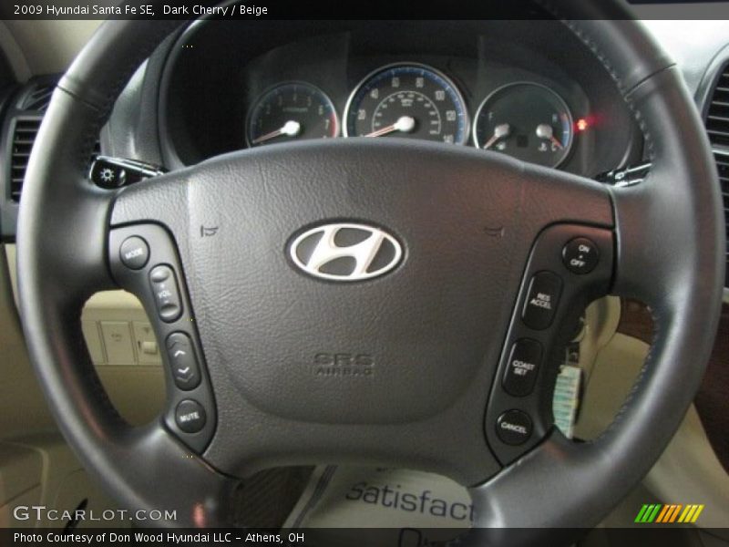 Dark Cherry / Beige 2009 Hyundai Santa Fe SE