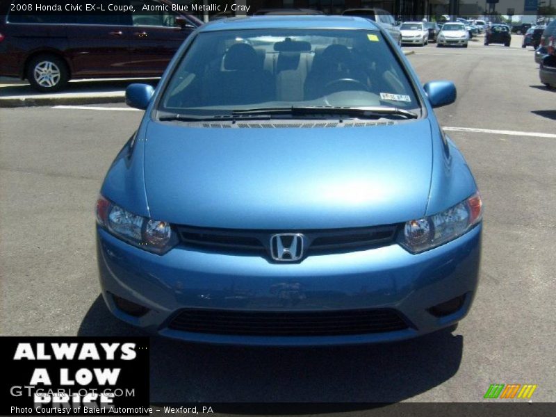 Atomic Blue Metallic / Gray 2008 Honda Civic EX-L Coupe