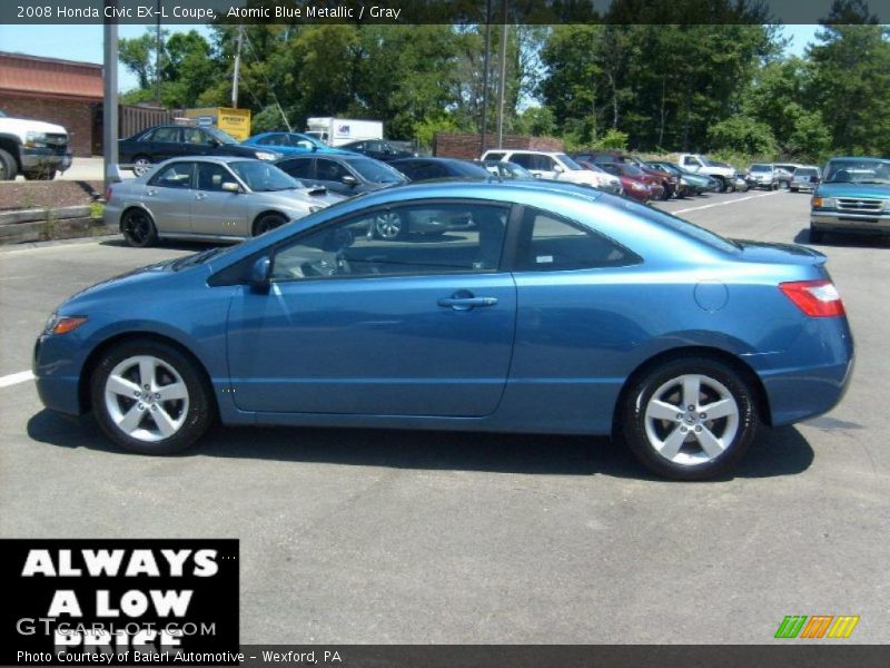 Atomic Blue Metallic / Gray 2008 Honda Civic EX-L Coupe