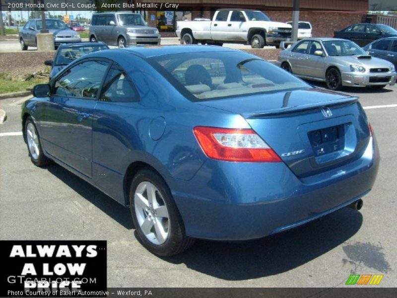 Atomic Blue Metallic / Gray 2008 Honda Civic EX-L Coupe