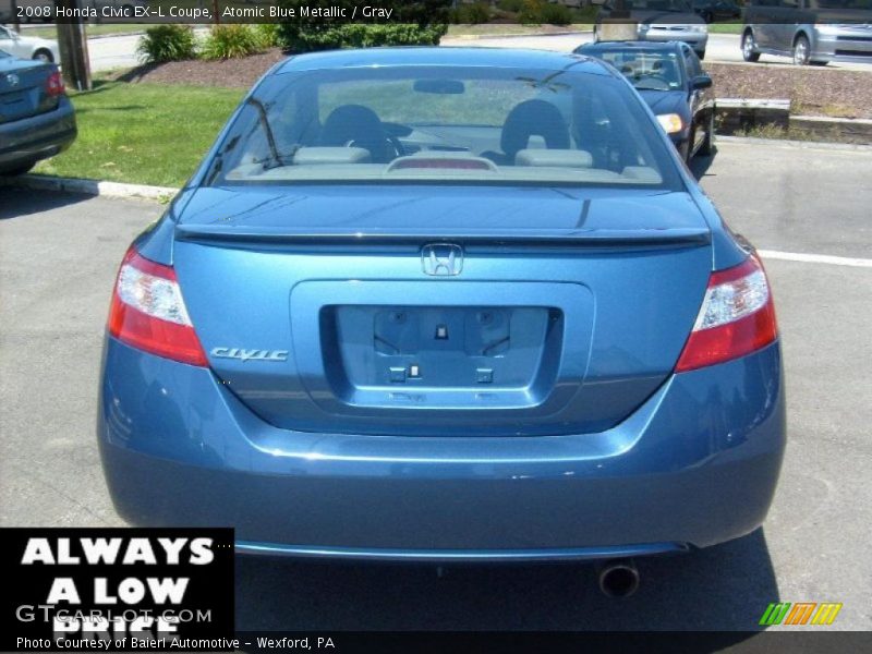 Atomic Blue Metallic / Gray 2008 Honda Civic EX-L Coupe