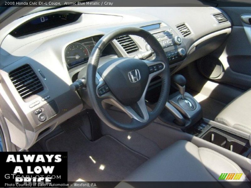 Atomic Blue Metallic / Gray 2008 Honda Civic EX-L Coupe