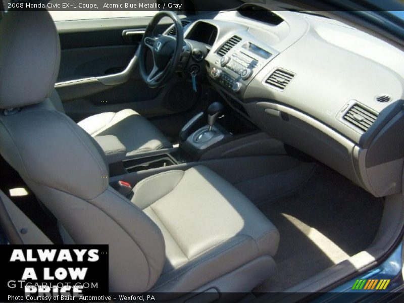 Atomic Blue Metallic / Gray 2008 Honda Civic EX-L Coupe