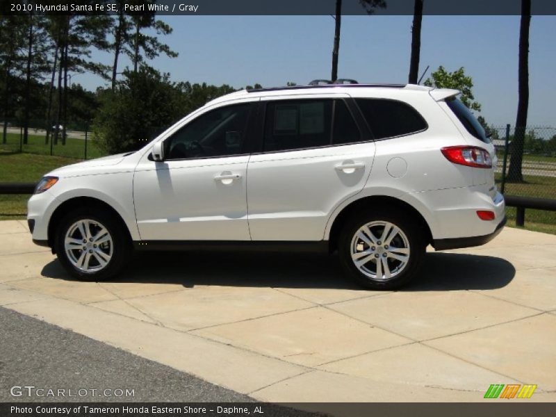 Pearl White / Gray 2010 Hyundai Santa Fe SE