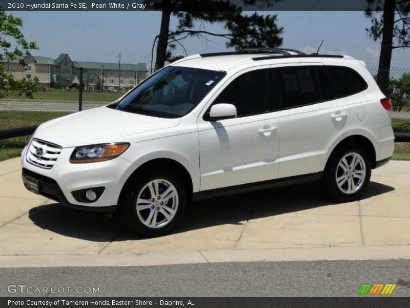 Pearl White / Gray 2010 Hyundai Santa Fe SE