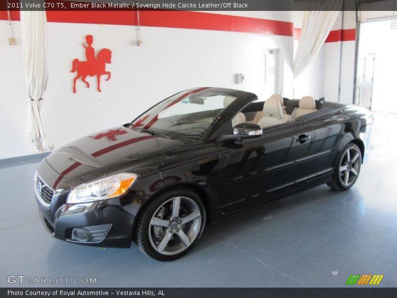 Ember Black Metallic / Soverign Hide Calcite Leather/Off Black 2011 Volvo C70 T5