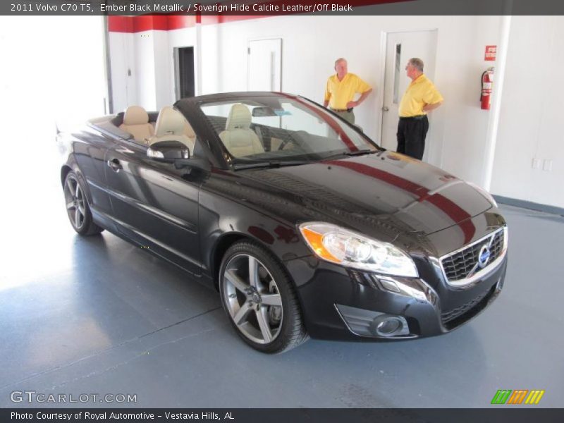 Ember Black Metallic / Soverign Hide Calcite Leather/Off Black 2011 Volvo C70 T5