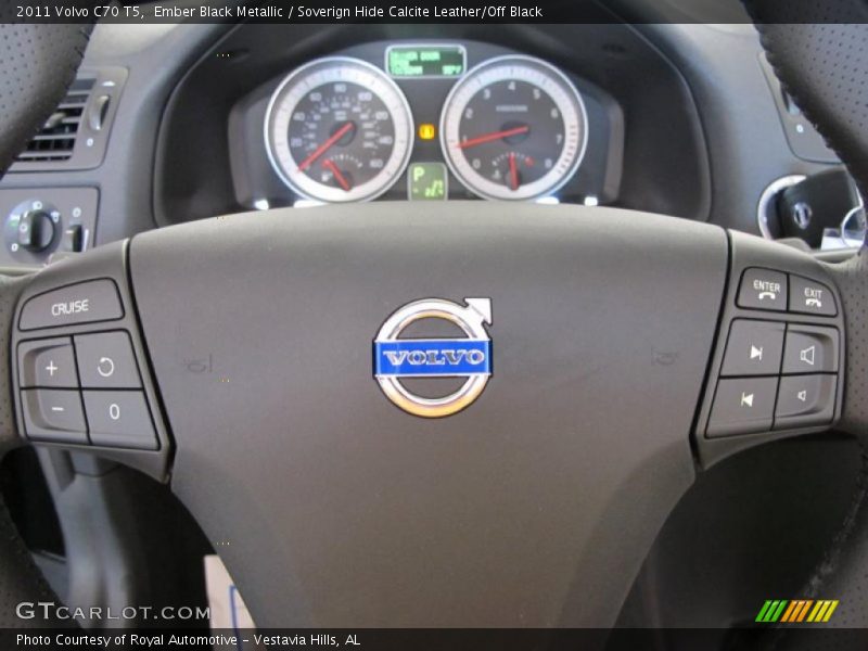 Ember Black Metallic / Soverign Hide Calcite Leather/Off Black 2011 Volvo C70 T5