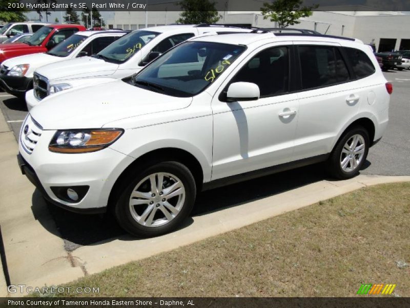 Pearl White / Gray 2010 Hyundai Santa Fe SE